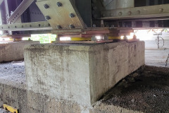 June 2021 - A repaired pedestal and bearing assembly, where the viaduct's structural steel meets the support column.