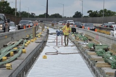 June 2022 - Deck pans that will hold the re-bar are in place for the inner northbound lane of the viaduct