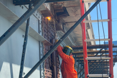 September 2022 - A welder repairs part of the viaduct's structural steel